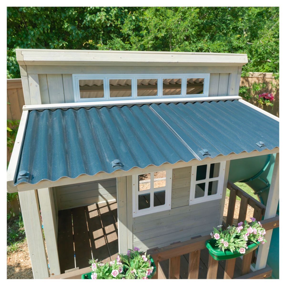 Kidkraft Aire de jeux avec toboggan en tube - Bois - H2,74m - COZY ESCAPE