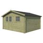 Voir la diapositive 3 : GARDENAS NV Abri de jardin bois - Autoclavé - 14m² - 415 X 385 cm