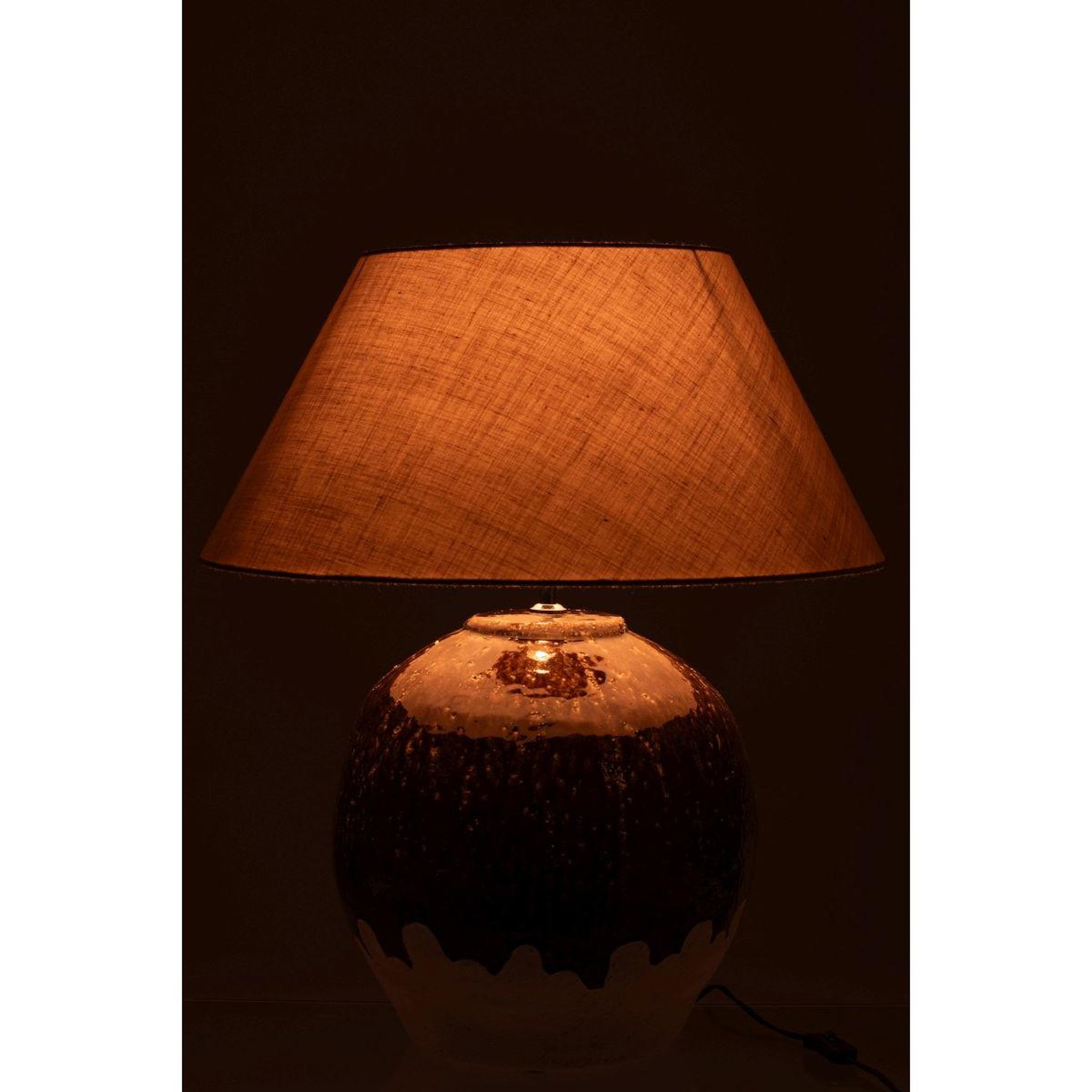 Voir la diapositive 3 : J-LINE Lampe à poser en argile  2 parties  78cm marron