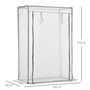 Voir la diapositive 3 : OUTSUNNY Serre de jardin serre à tomates porte zippée déroulante - 1x0,5x1,5m - acier PVC blanc transparent