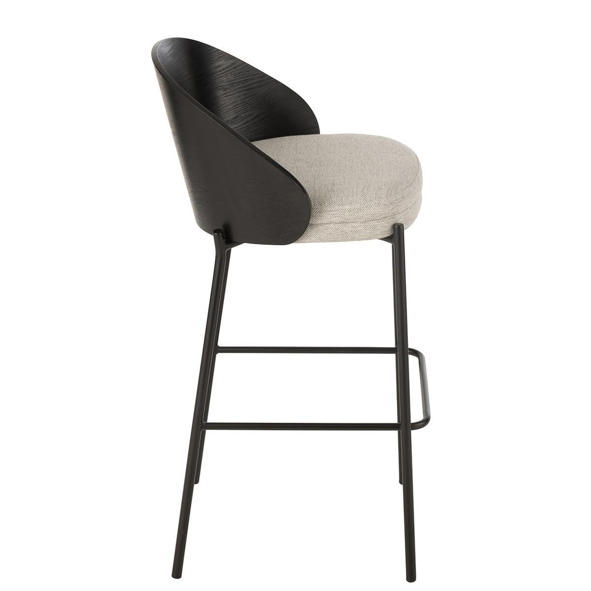 Voir la diapositive 3 : J-LINE Chaise de bar design  lone  97cm noir & gris