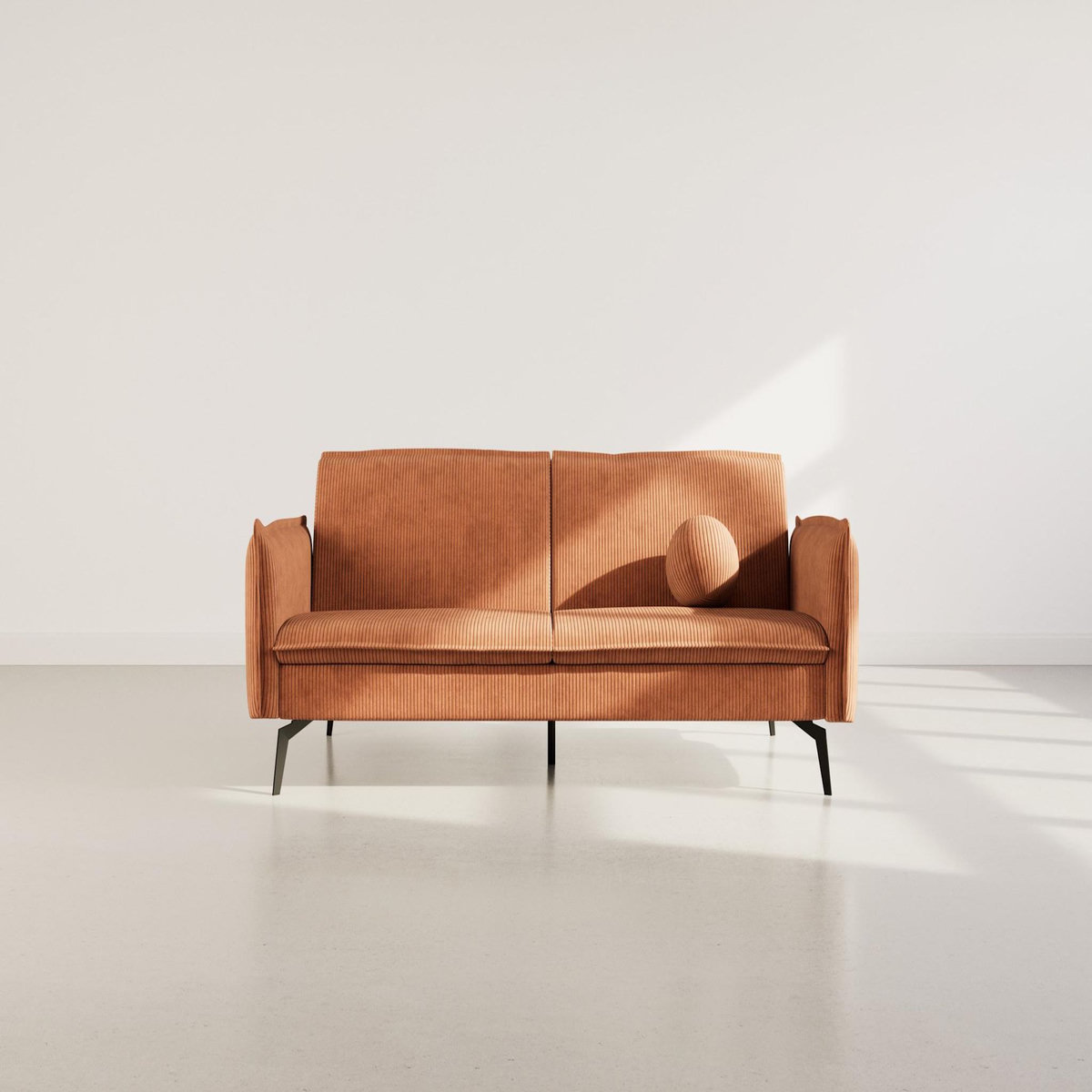 BEST MOBILIER Lexie - canapé convertible clic-clac 2 places en velours côtelé