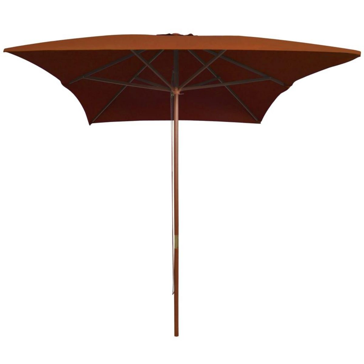 VIDAXL Parasol de jardin avec mat en bois terre cuite 200x300 cm