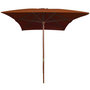 Voir la diapositive 2 : VIDAXL Parasol de jardin avec mat en bois terre cuite 200x300 cm