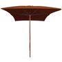 Voir la diapositive 2 : VIDAXL Parasol de jardin avec mat en bois terre cuite 200x300 cm