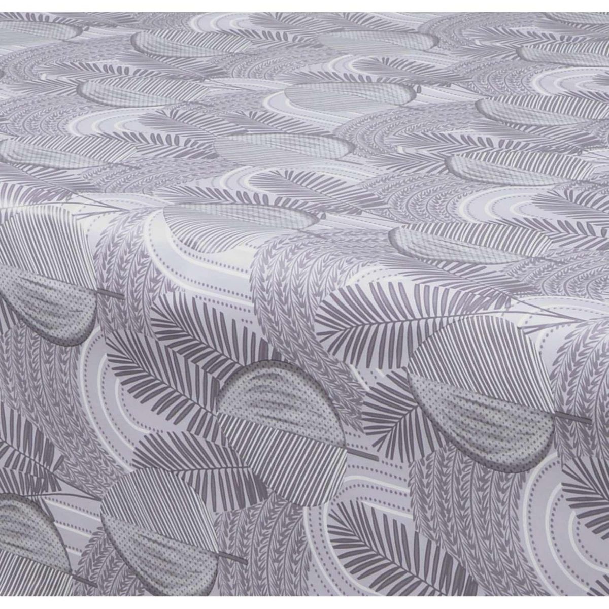 HABITABLE Nappe en toile cirée rectangulaire Moze - 140 x 250 cm - Gris
