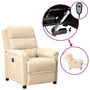 Voir la diapositive 1 : VIDAXL Fauteuil inclinable electrique Creme Tissu