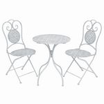 VIDAXL Ensemble de bistro 3 pcs acier blanc grisatre