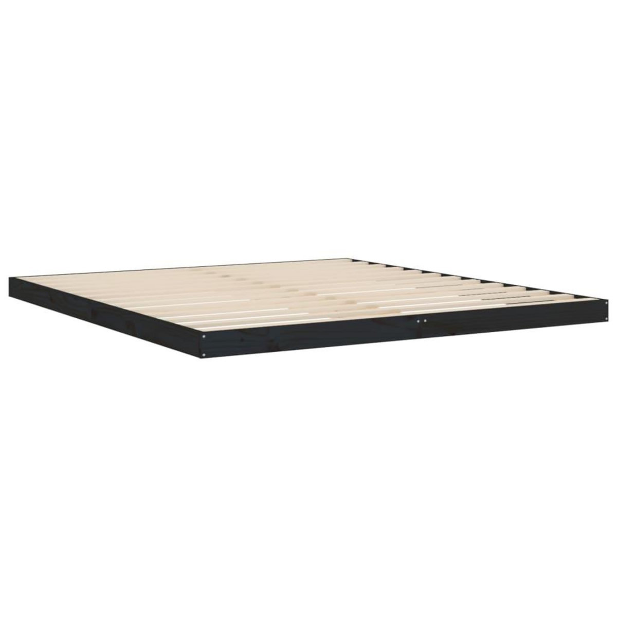 VIDAXL Cadre de lit sans matelas noir 180x200 cm bois massif de pin