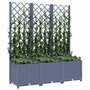 Voir la diapositive 3 : VIDAXL Jardiniere avec treillis bleu gris 120x40x136 cm PP