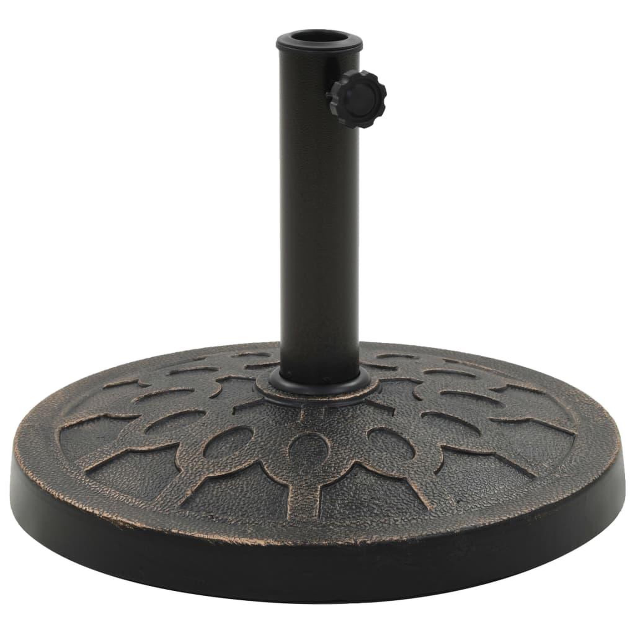 VIDAXL Socle rond de parasol polyresine 13 kg bronze