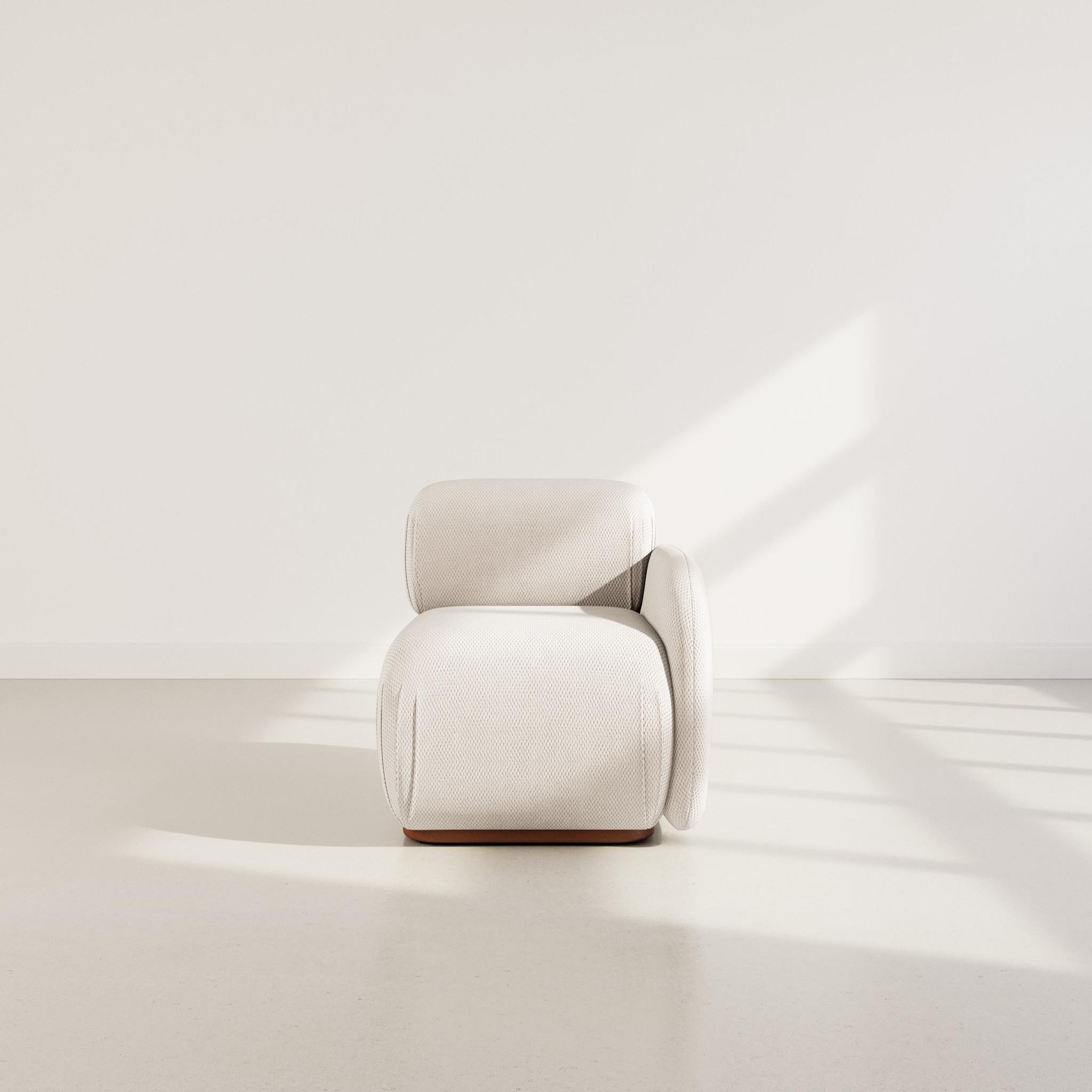 Voir la diapositive 2 : LISA DESIGN Penelope - module d'assise droit en velours texturé