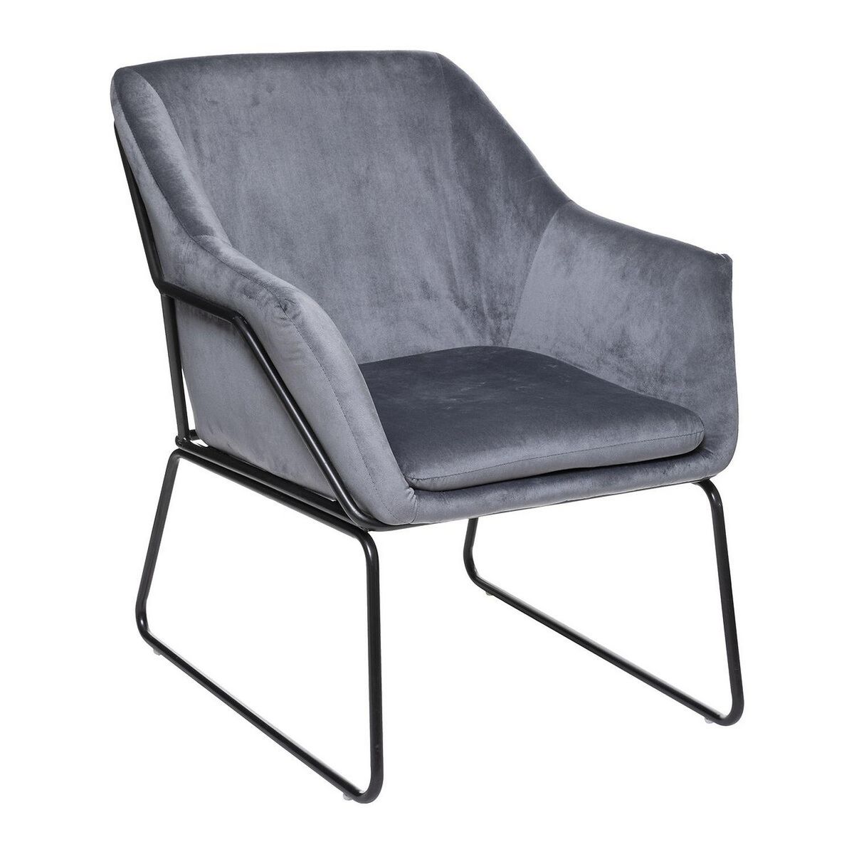ATMOSPHERA Fauteuil de salon en velours avec structure en fer