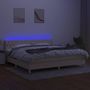Voir la diapositive 4 : VIDAXL Sommier a lattes de lit et matelas et LED Creme 200x200cm Tissu