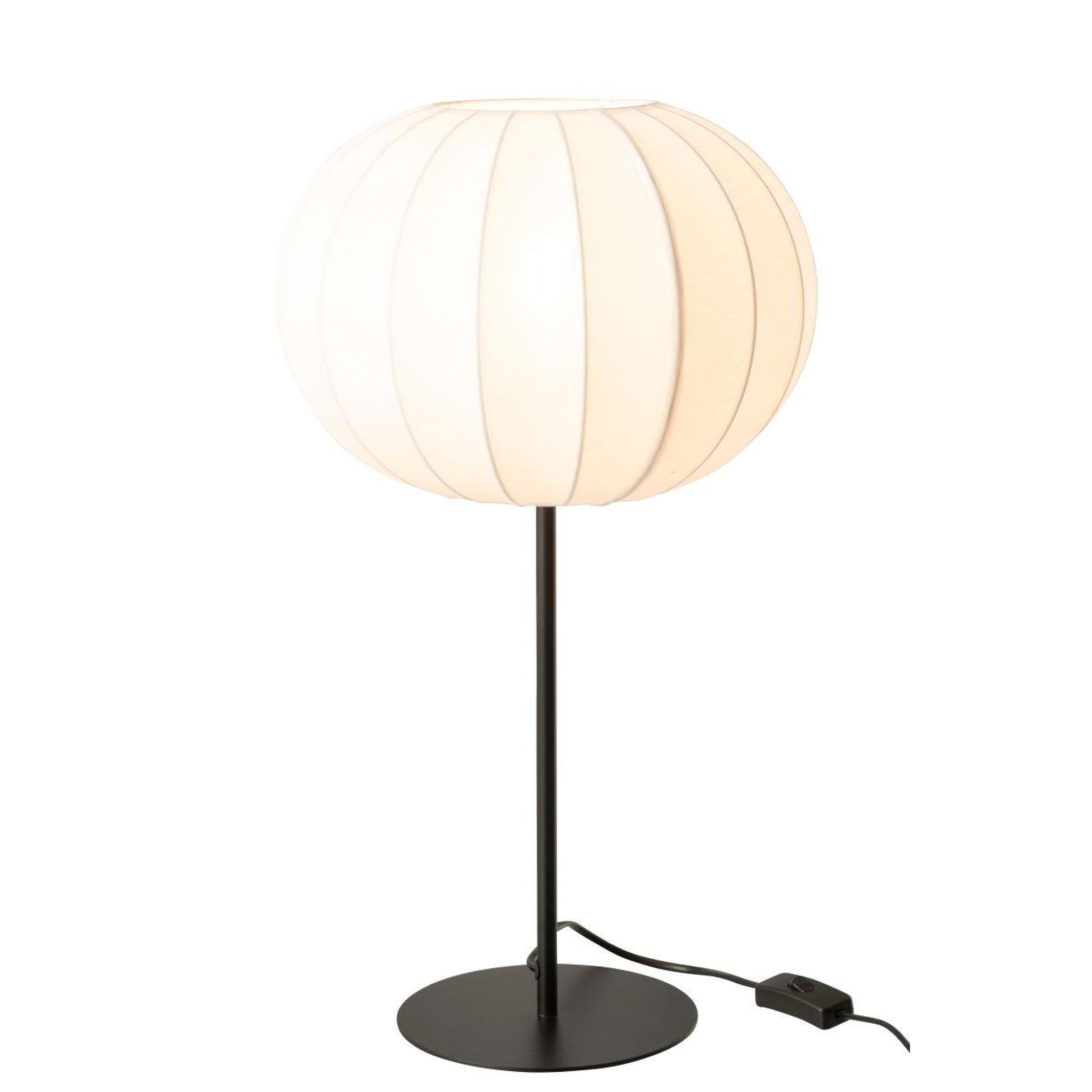 Voir la diapositive 2 : J-LINE Lampe à poser lanterne en métal  shirley  53cm blanc