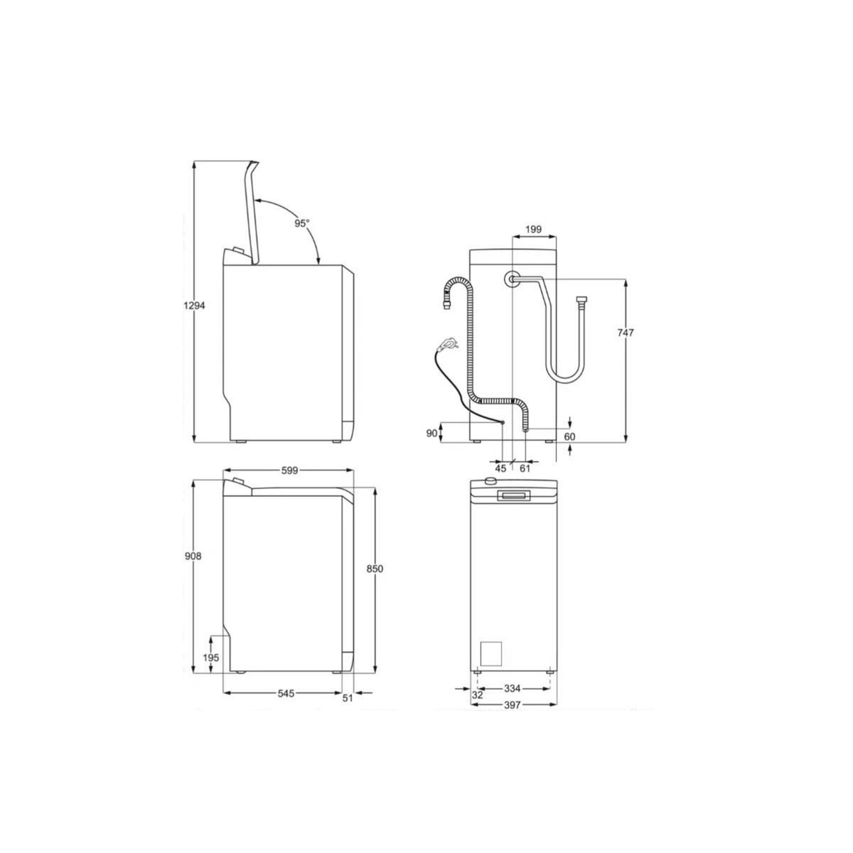 ELECTROLUX Lave-linge top 6kg 1200trs/min - EWQ6412B
