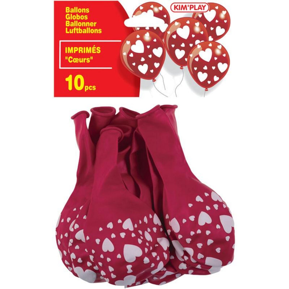 Kim Play 10 BALLONS IMPRIM COEUR KIM PLAY COU1255