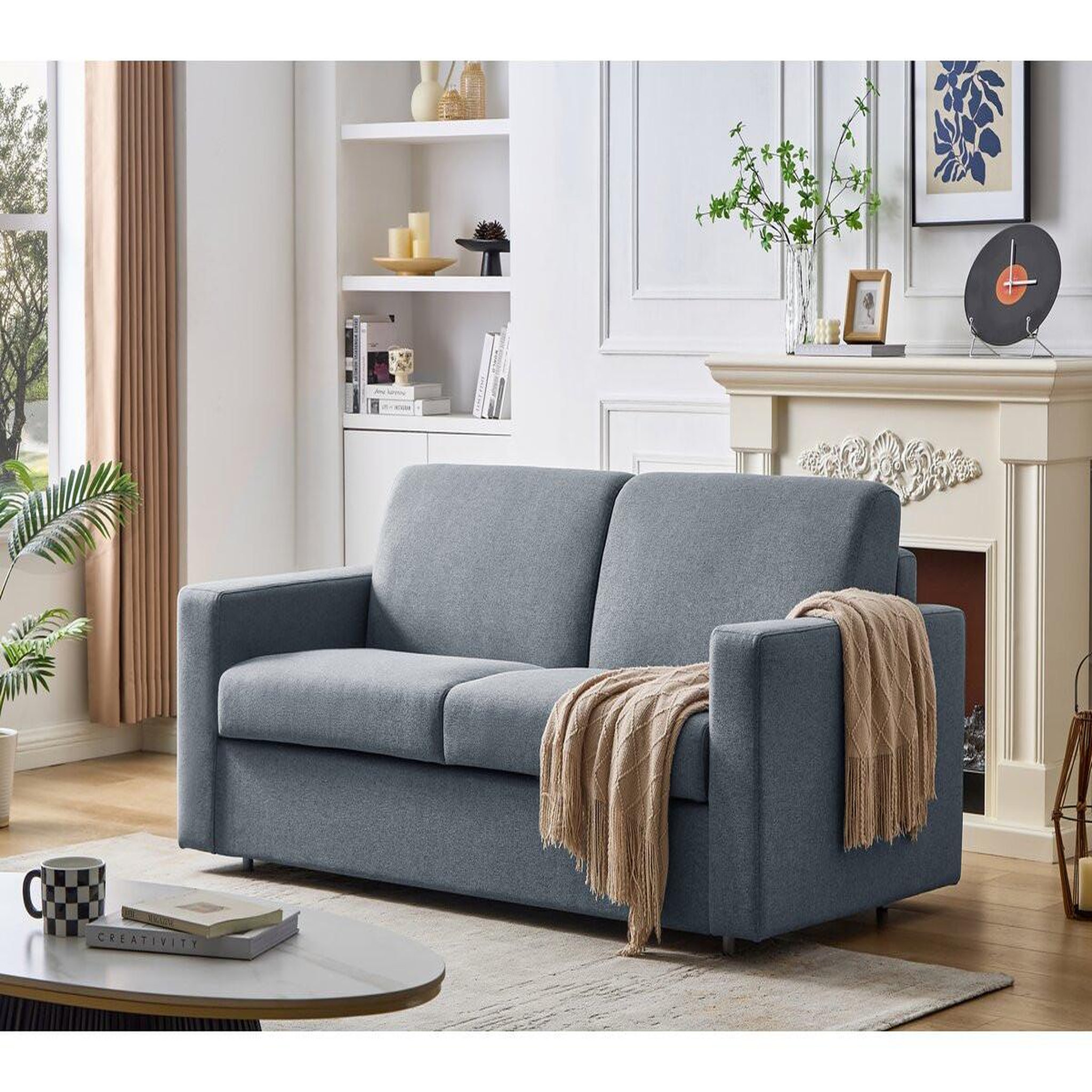 Voir la diapositive 2 : Habitat et Jardin Canapé lit convertible express en tissu  Diana  - Gris