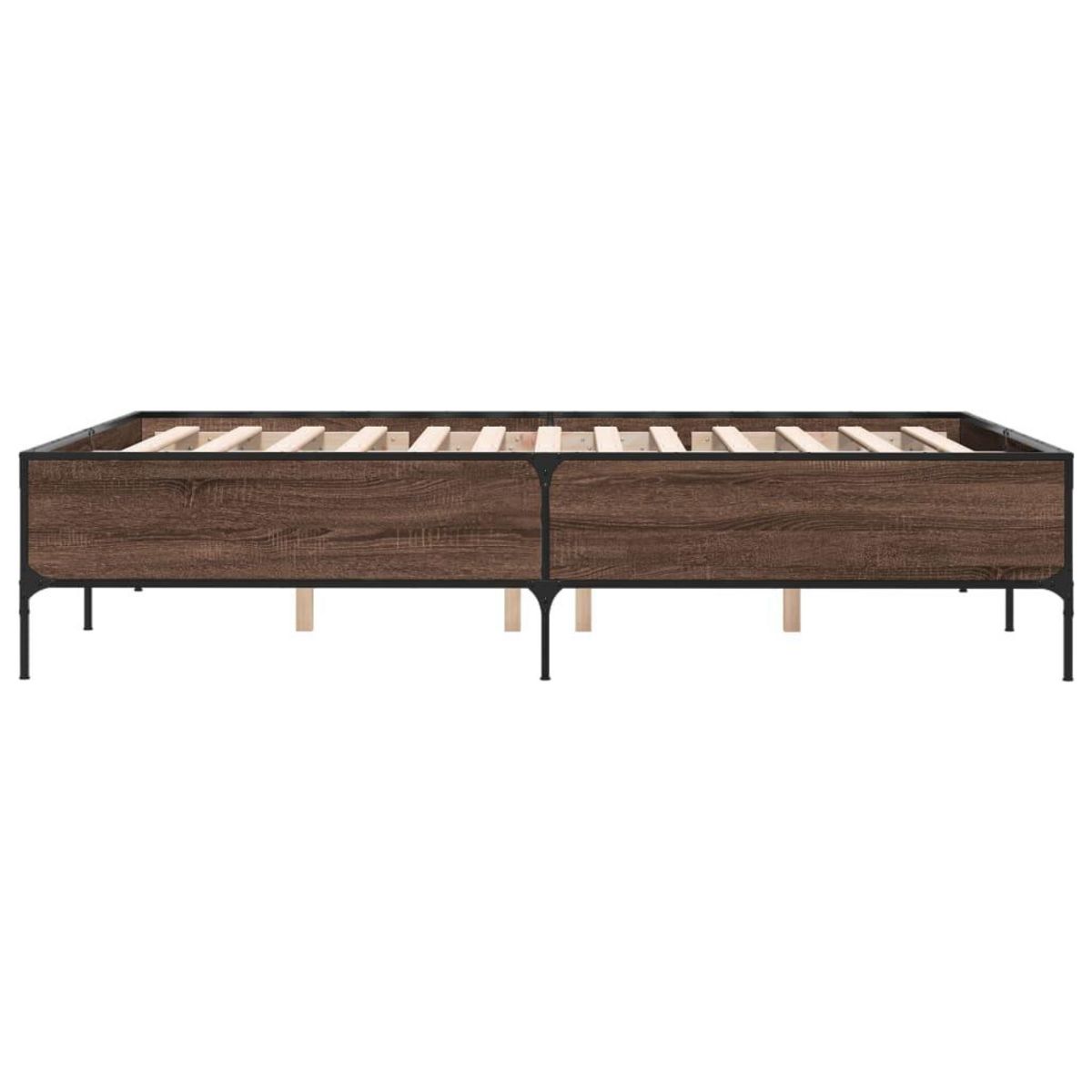 VIDAXL Cadre de lit sans matelas chene marron 160x200 cm