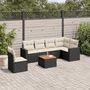Voir la diapositive 1 : VIDAXL Salon de jardin 7 pcs avec coussins noir resine tressee