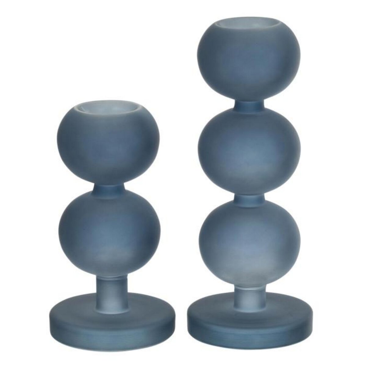 Paris Prix Lot de 2 Chandeliers en Verre  Malik  27cm Bleu