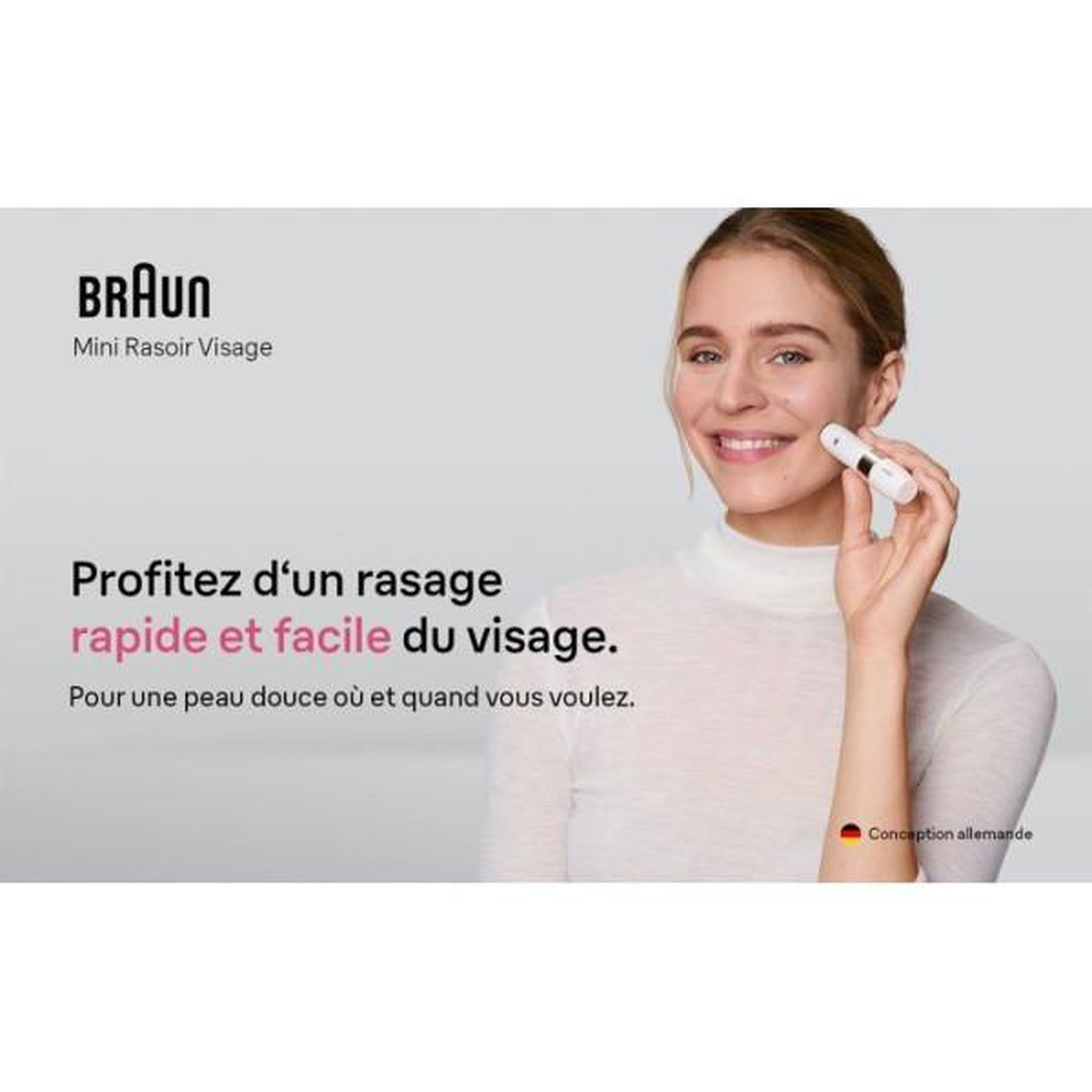 Voir la diapositive 4 : BRAUN Epilateur Electrique Rasoir visage femme - BRAUN - FS1000 - Compact - Précis - Nomade