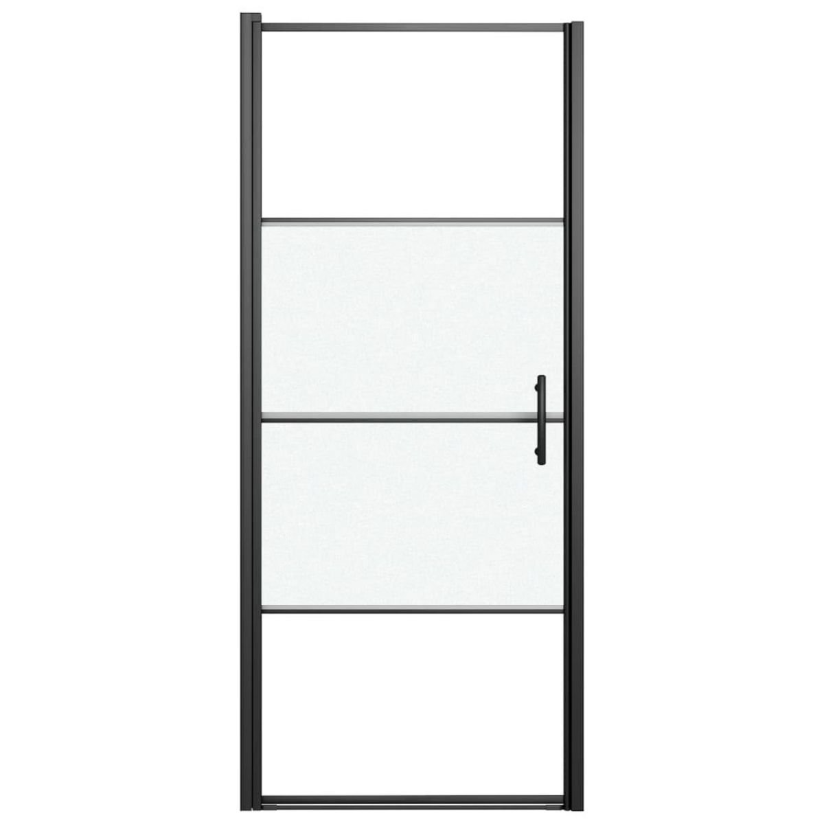 VIDAXL Porte de douche 81x195 cm Verre trempe demi-depoli Noir
