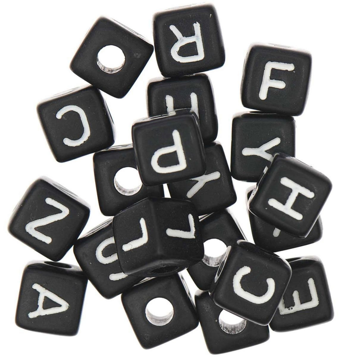 RICO DESIGN Itoshii pack 21 perles ponii noires love peace happiness joy