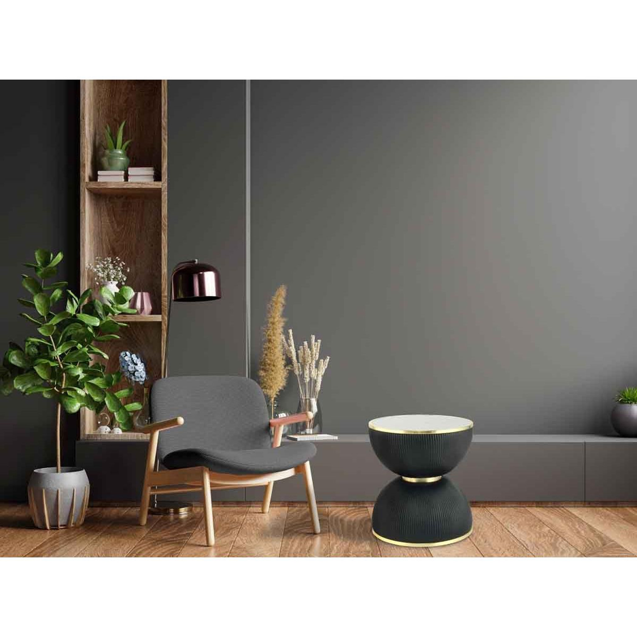 Voir la diapositive 6 : Paris Prix Table d'appoint design  jokai  51cm noir & or