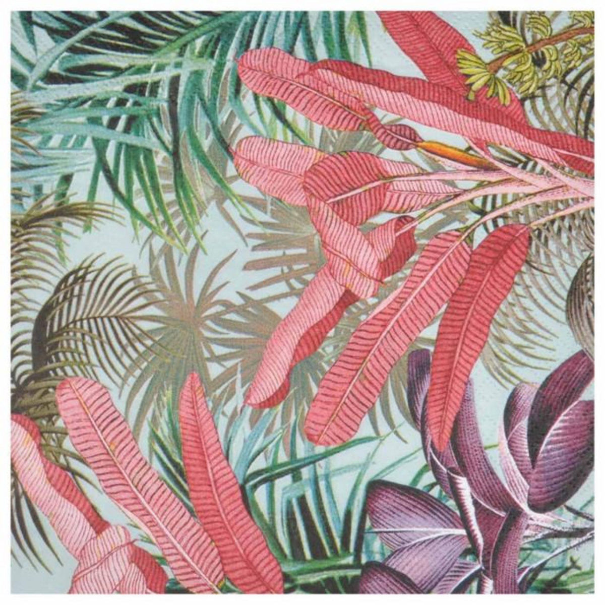 Paris Prix Lot de 20 Serviettes en Papier  Plantes  33x33cm Vert