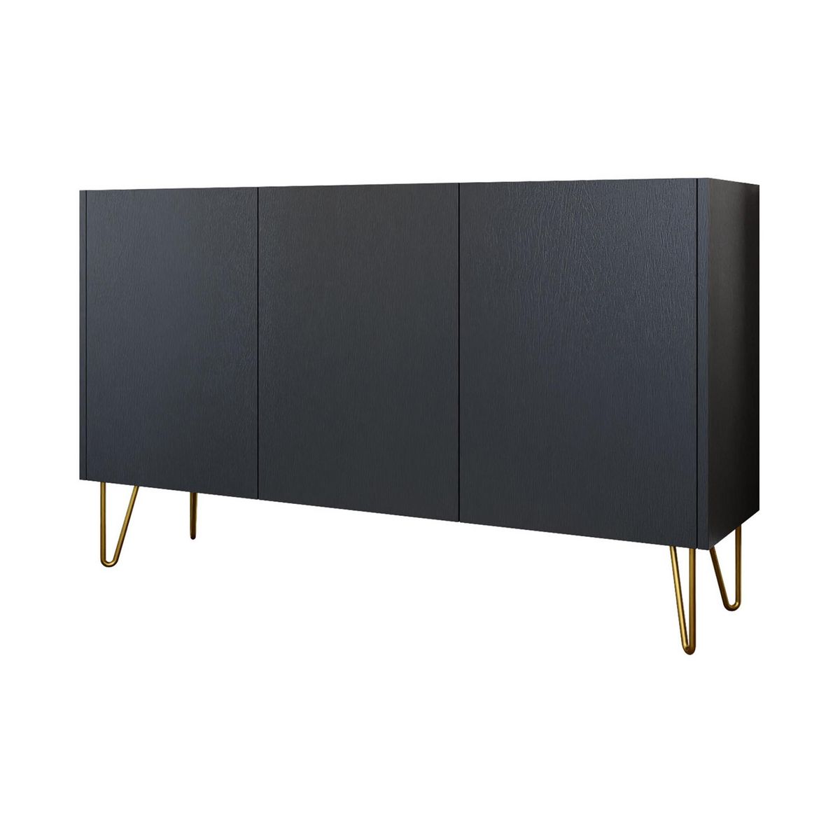 BEST MOBILIER Cali - buffet bas - effet marbre - 144 cm