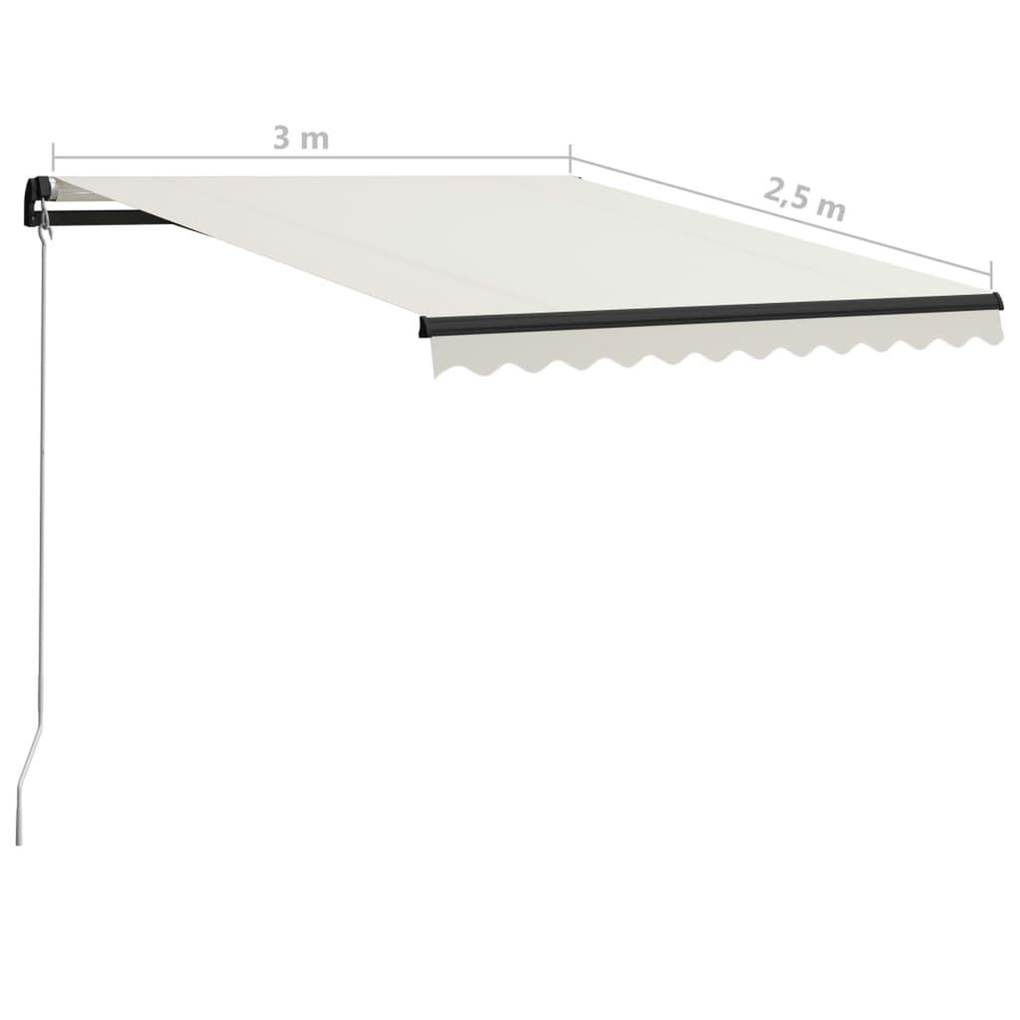 Voir la diapositive 6 : VIDAXL Auvent manuel retractable 300x250 cm Creme