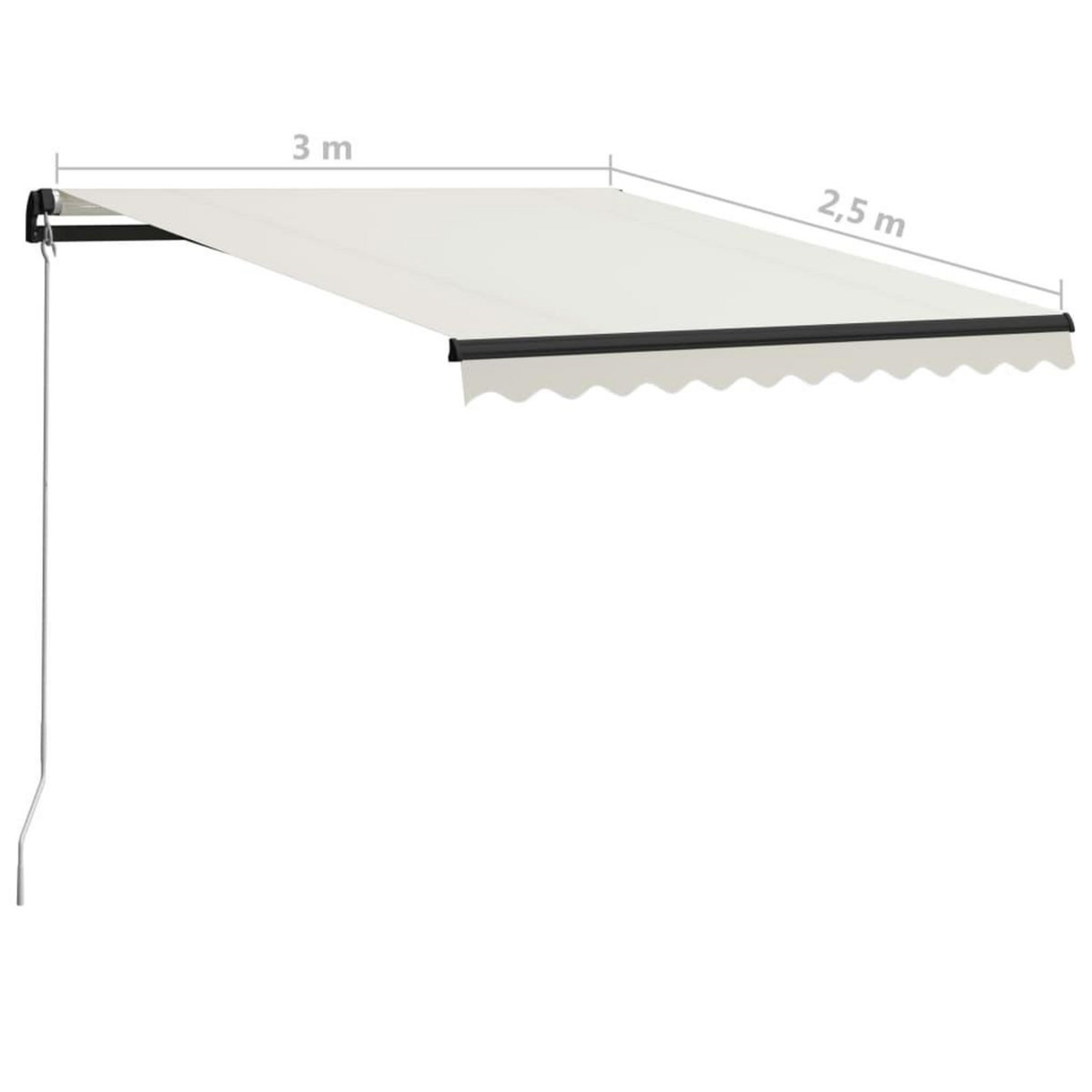 VIDAXL Auvent manuel retractable 300x250 cm Creme