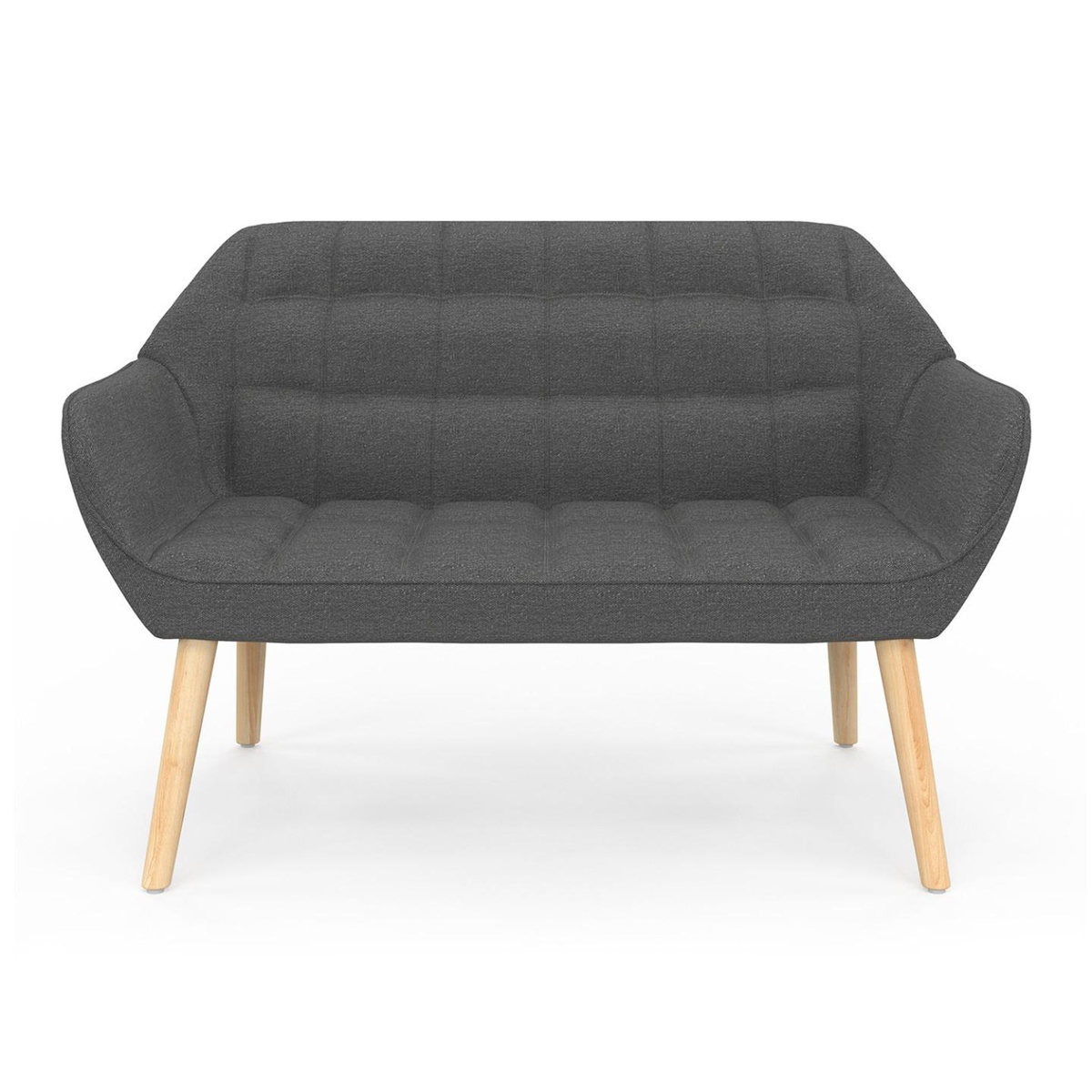 ID MARKET Canapé banquette CASTILLE en tissu gris anthracite
