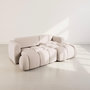 Voir la diapositive 3 : BEST MOBILIER Yulin - canapé d'angle droit 4 places convertible avec coffre en tissu bouclette