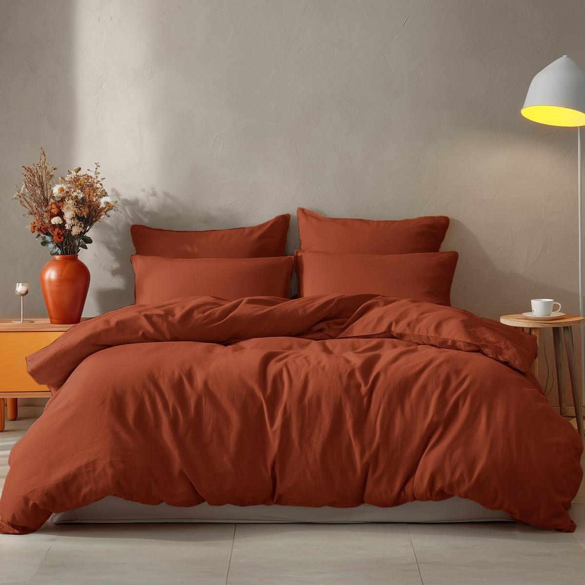 Sensei Maison Parure housse de couette avec 2 taies 65x65 cm en coton STUDIO