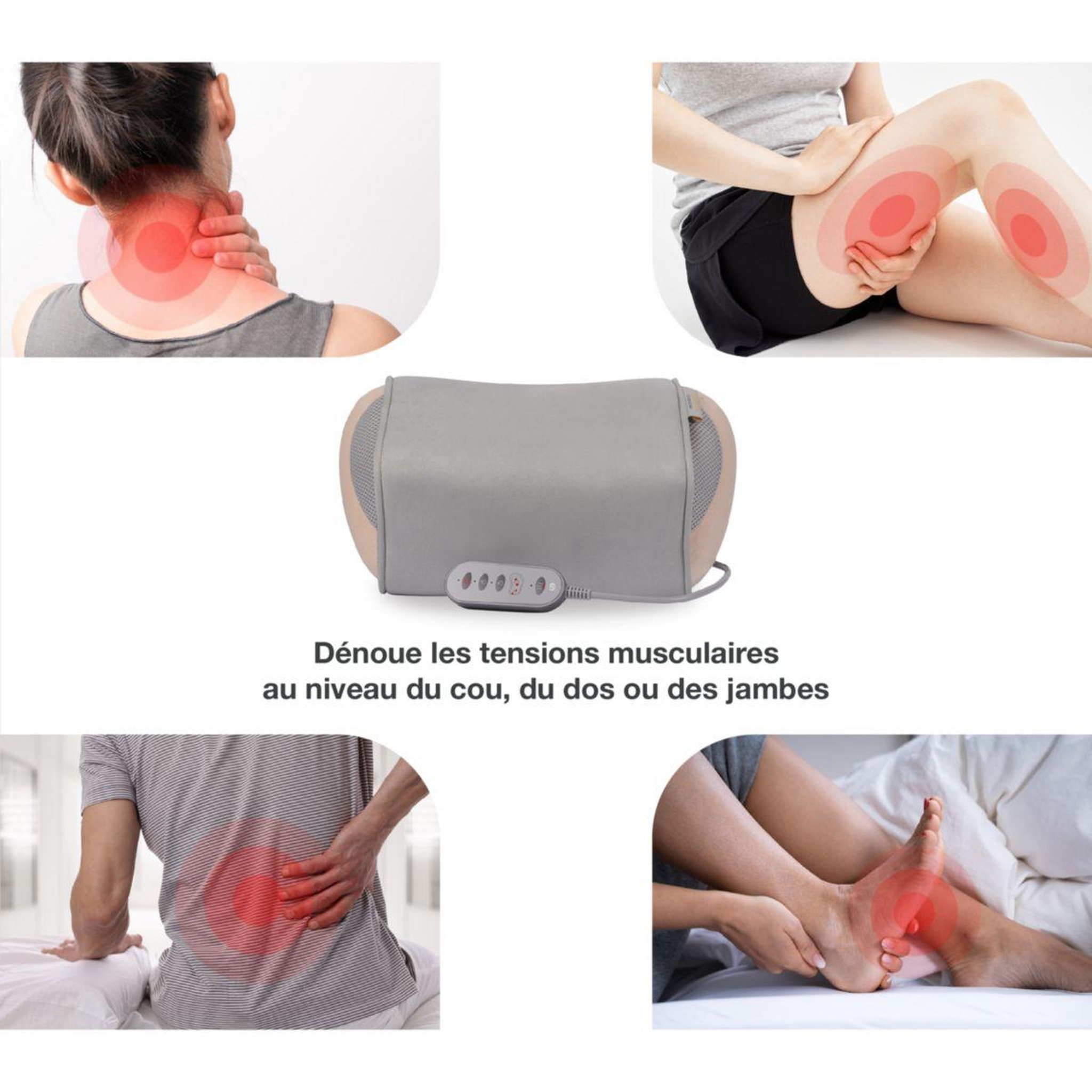 Voir la diapositive 3 : ESSENTIEL B Coussin massant chauffant ECM1 eden cushion