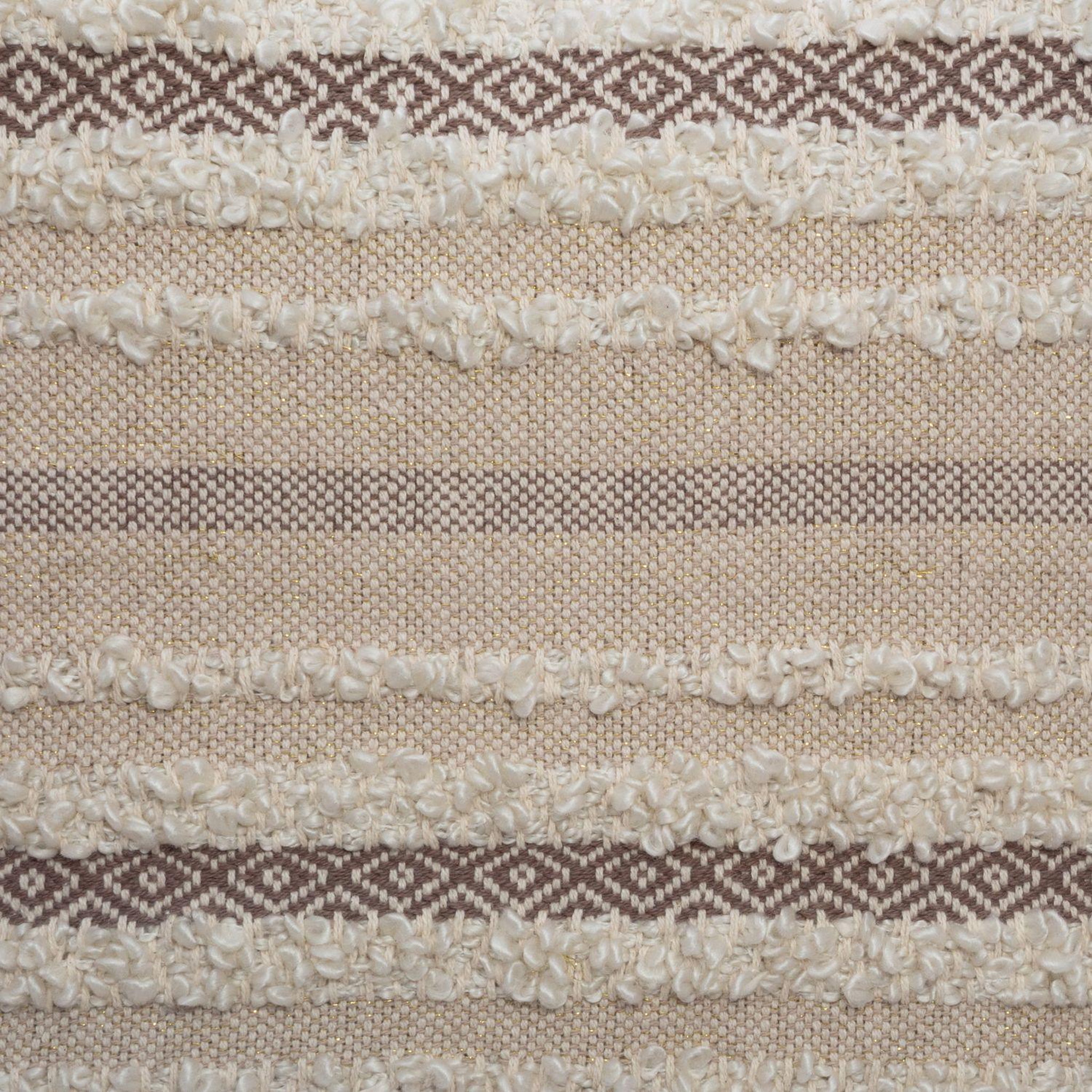 Voir la diapositive 5 : ATMOSPHERA Coussin Shine Carré avec Pompons 59x59cm - Beige