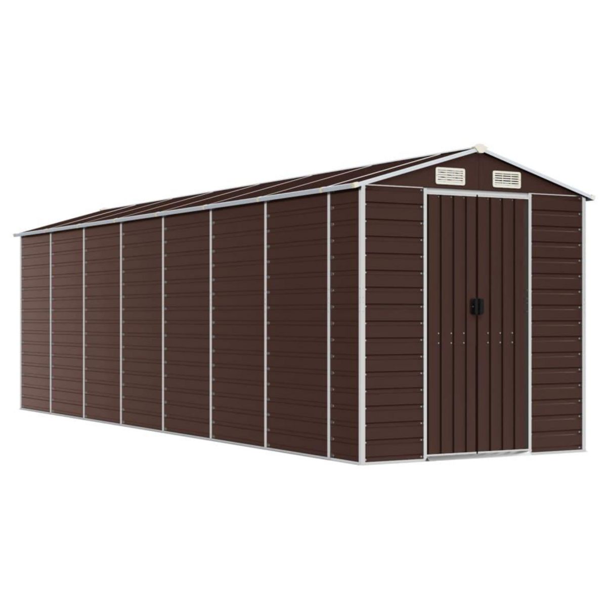 VIDAXL Abri de jardin marron 191x640x198 cm acier galvanise