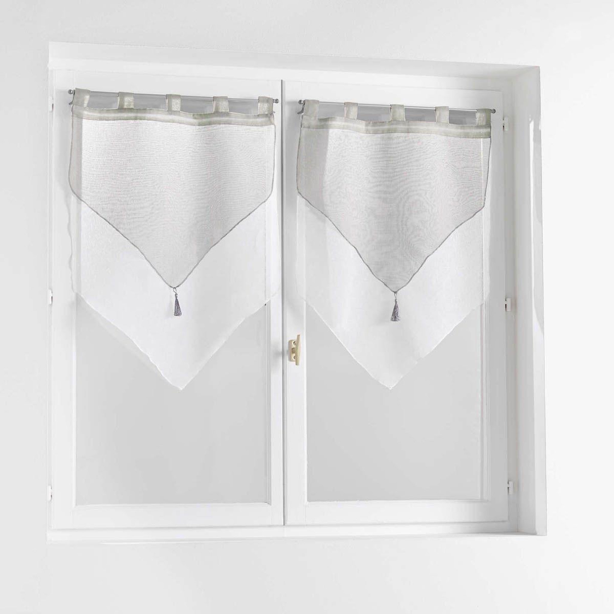 Douceur d'Intérieur Paire de voilages  duetto  60x120cm gris & blanc