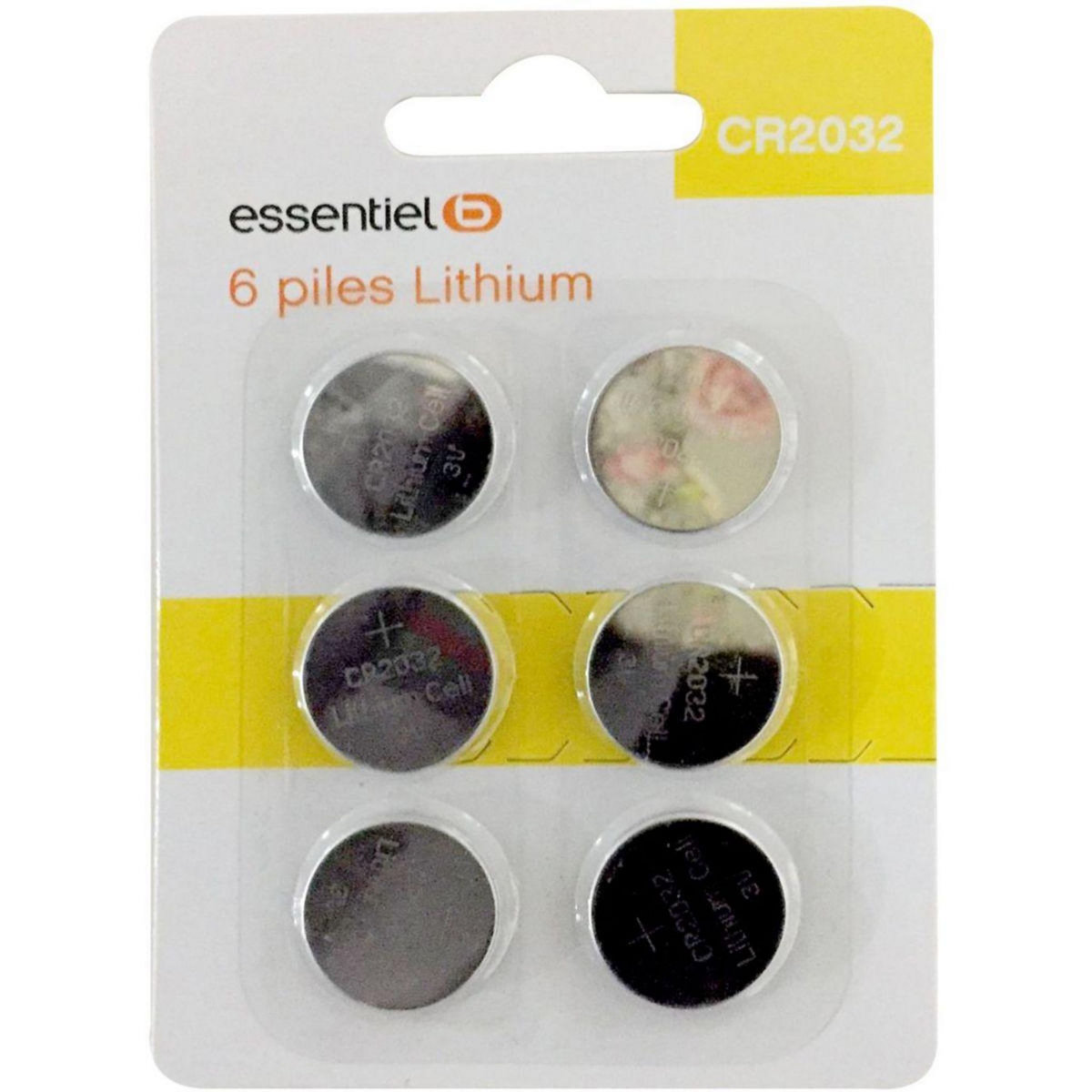 ESSENTIEL B Pile CR 2032 Lot 6 piles Lithium