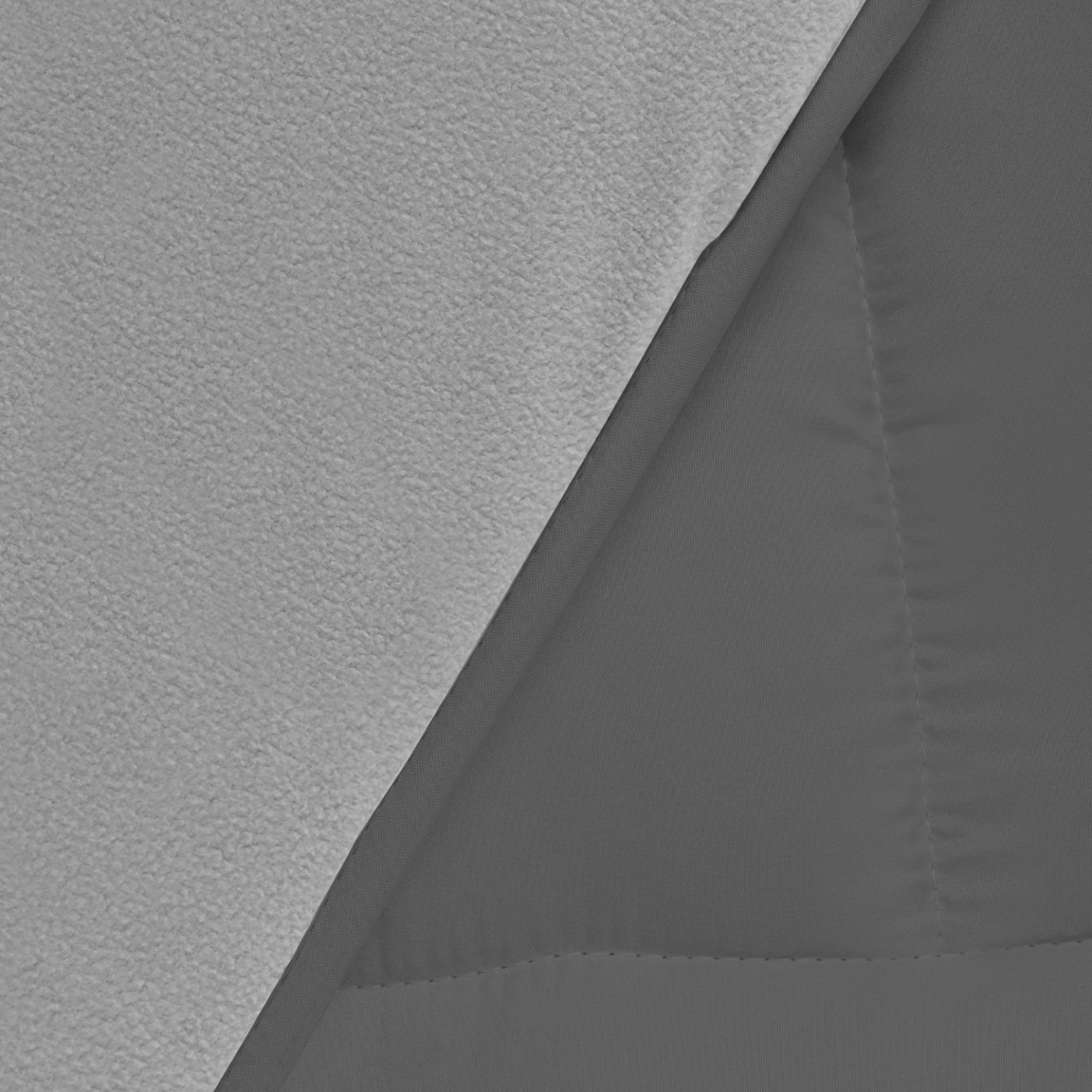 Voir la diapositive 3 : ID MARKET Couette 220x240 cm zoe polaire biface gris clair et gris 400 gr