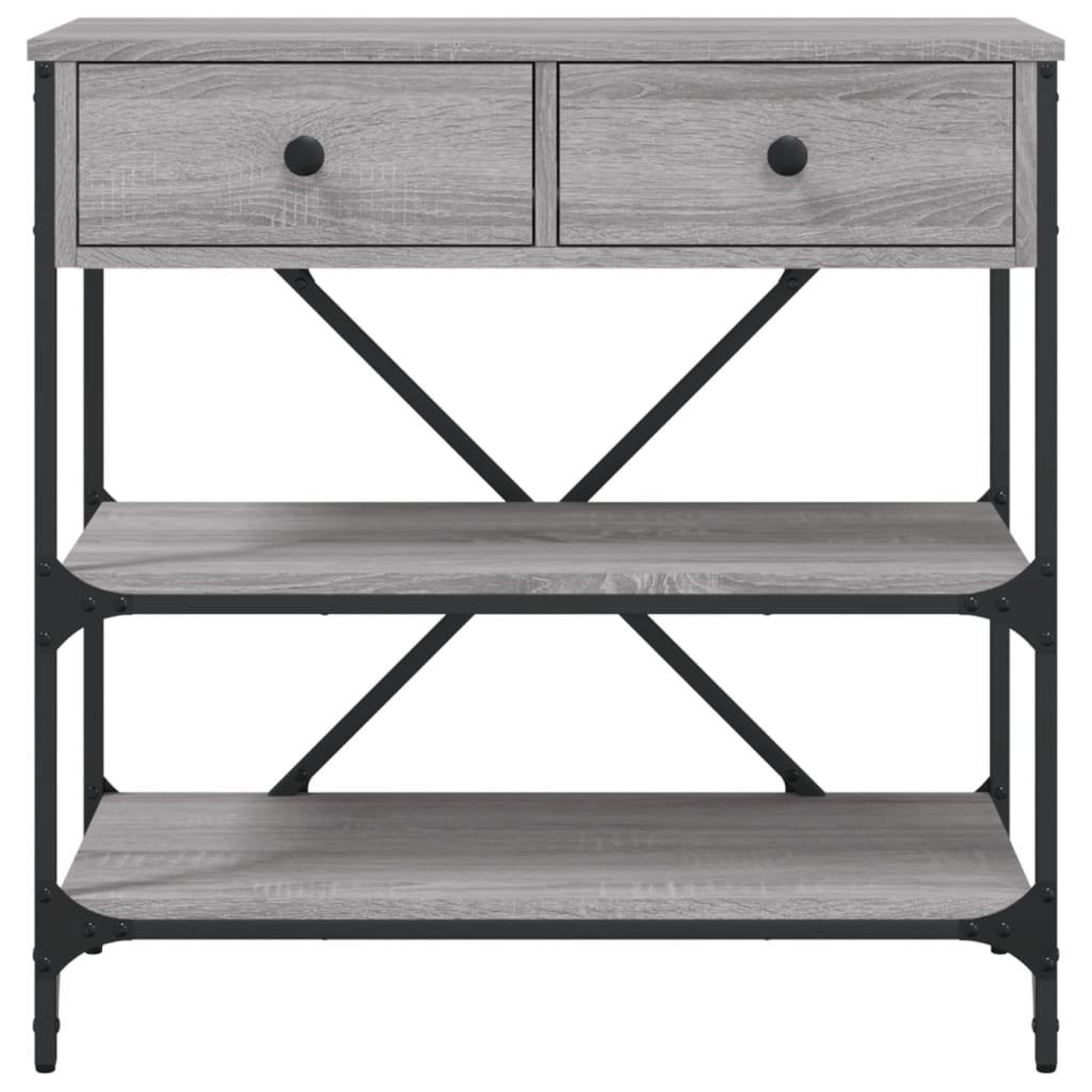 Voir la diapositive 5 : VIDAXL Table console sonoma gris 75x34,5x75 cm bois d'ingenierie