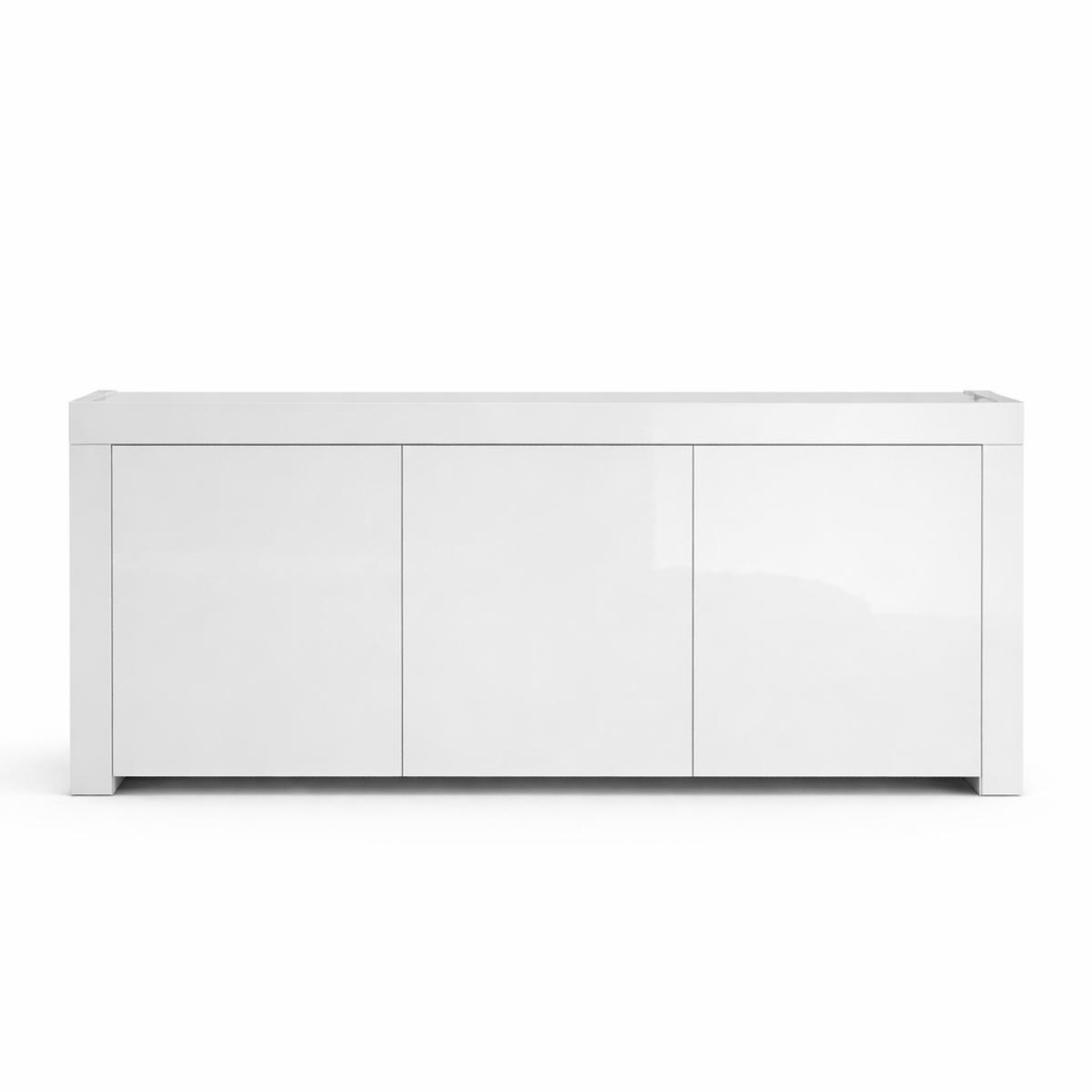 JLC KREATION Buffet design 3 portes laqué blanc 160cm aphodite