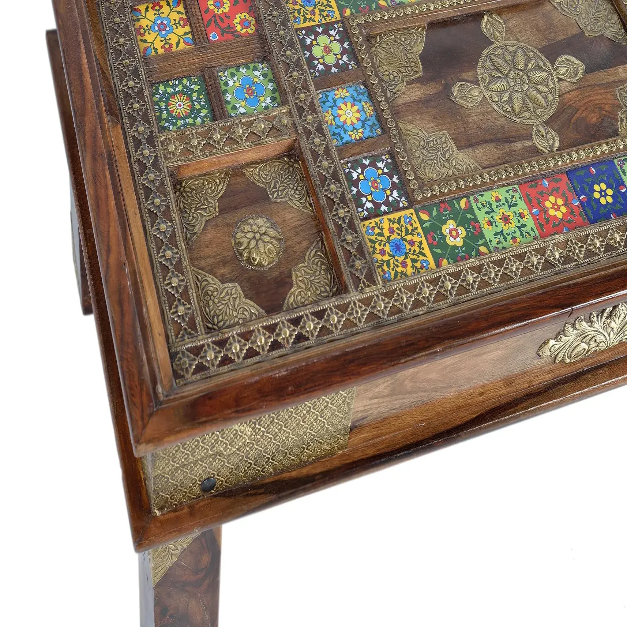 Voir la diapositive 6 : GINER Y COLOMER SL Table basse en bois de palissandre 120 cm style artisanal ethnique