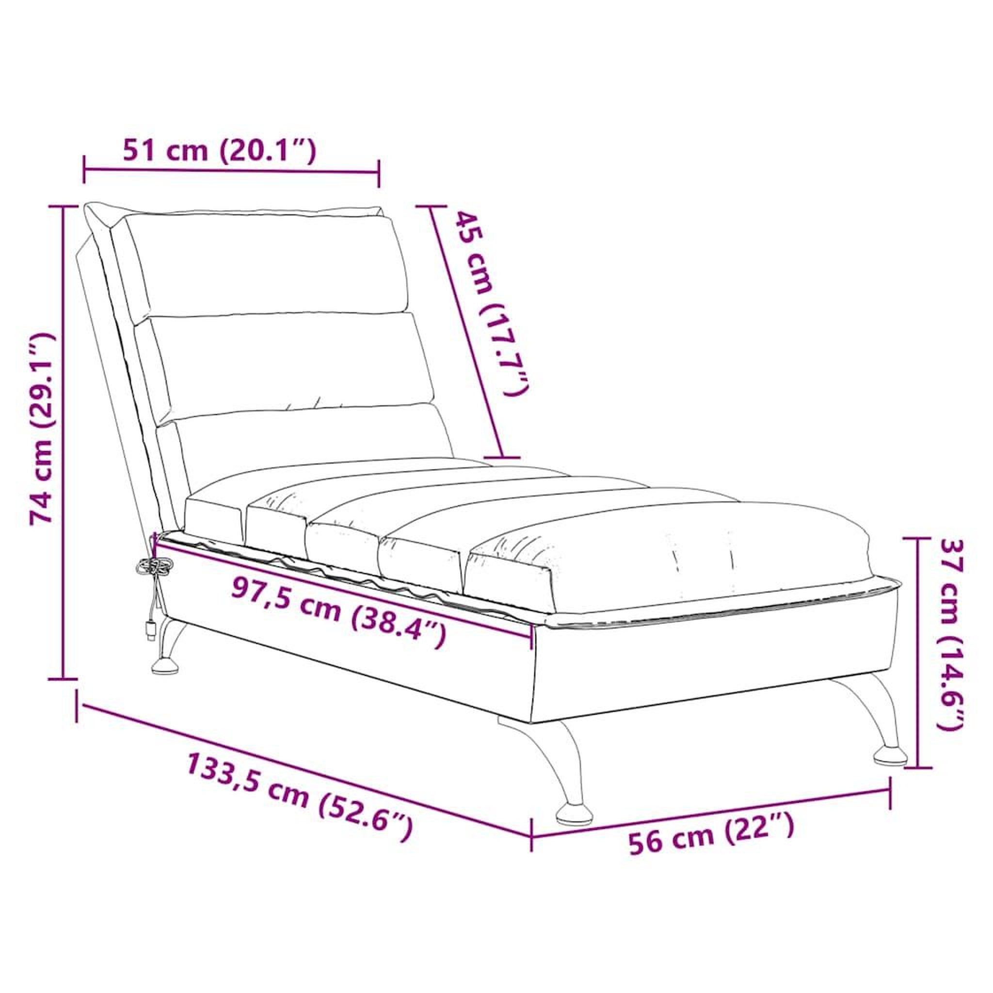 Voir la diapositive 6 : VIDAXL Chaise longue de massage avec coussins gris fonce tissu