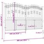 Voir la diapositive 6 : VIDAXL Portail et sommet de lance Noir 305x223 cm Acier enduit poudre