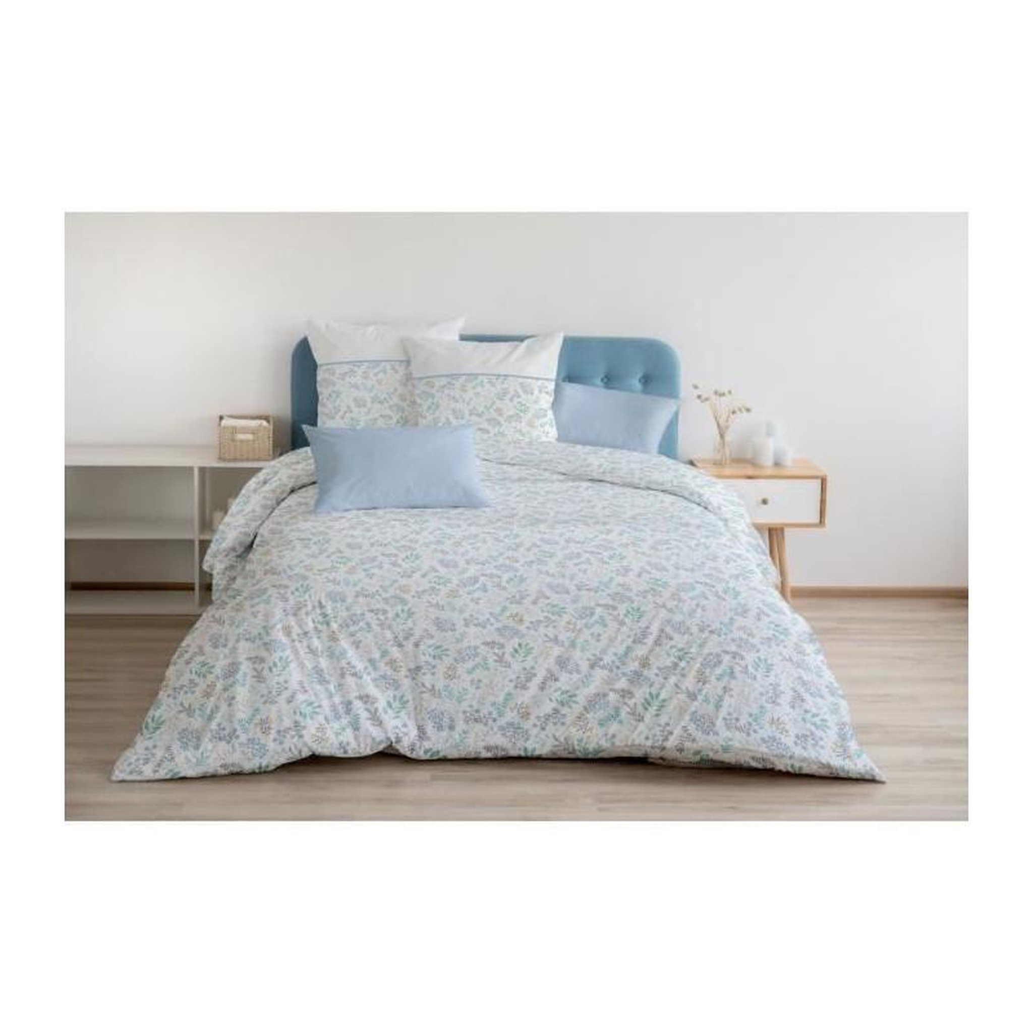 Voir la diapositive 4 : HOME LINGE PASSION Parure de couette HOME LINGE PASSION Adonis - 3 Pcs - 240 x 260 - 100% Coton 57 Fils - Bleu