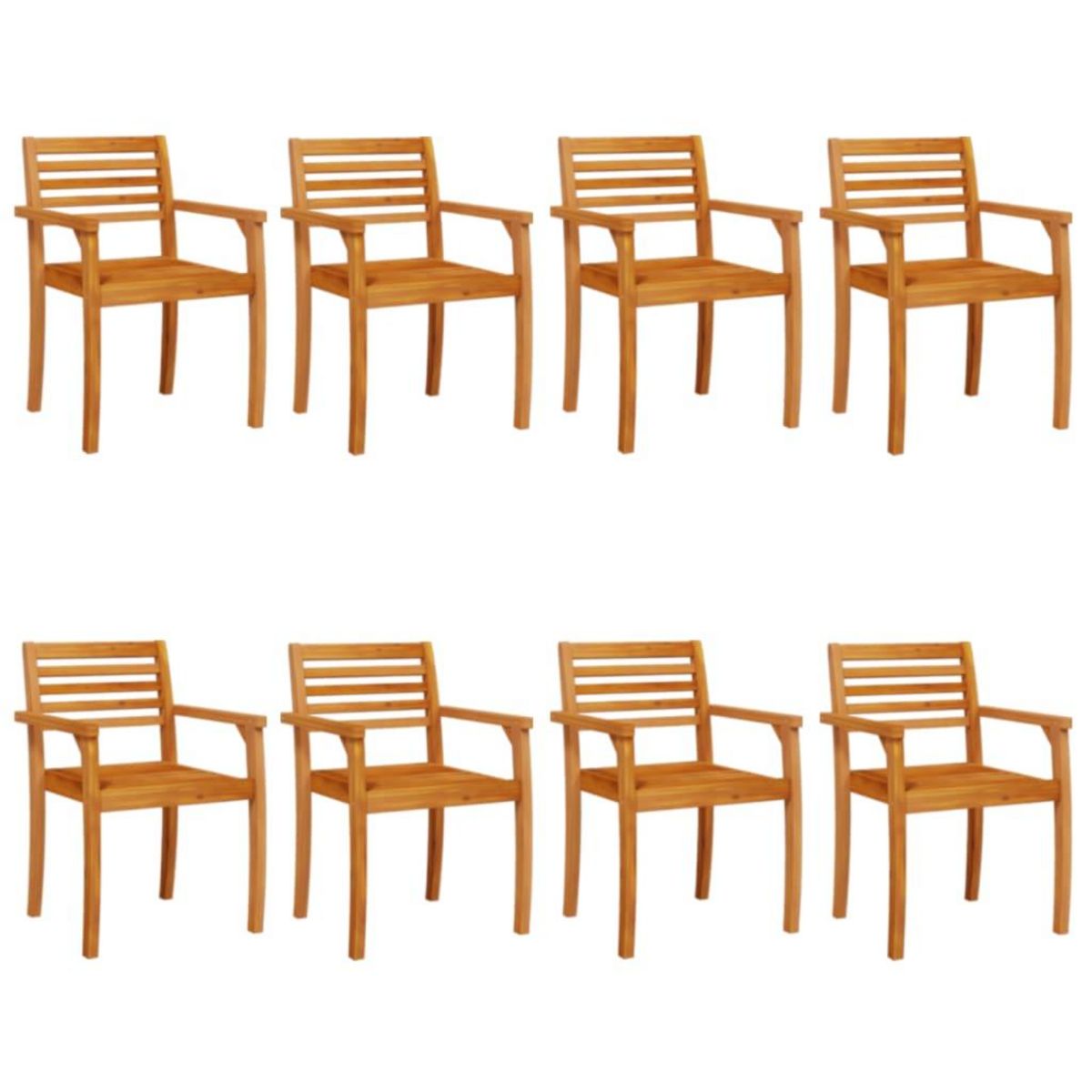 VIDAXL Chaises de jardin lot de 8 59x55x85 bois massif d'acacia