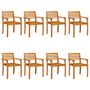 Voir la diapositive 2 : VIDAXL Chaises de jardin lot de 8 59x55x85 bois massif d'acacia